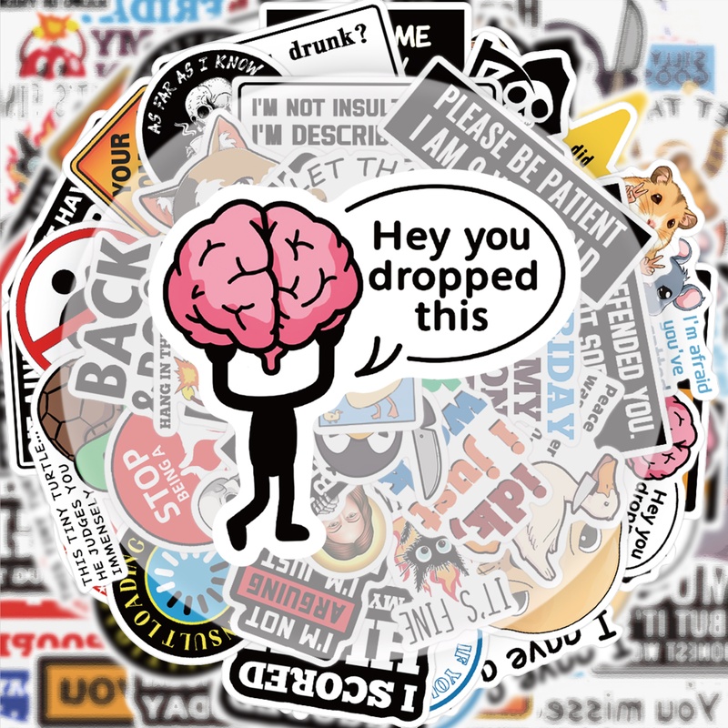 Streetwear Brand Stickers - 50 Funny Prank Stickers, Vibrant Sticker