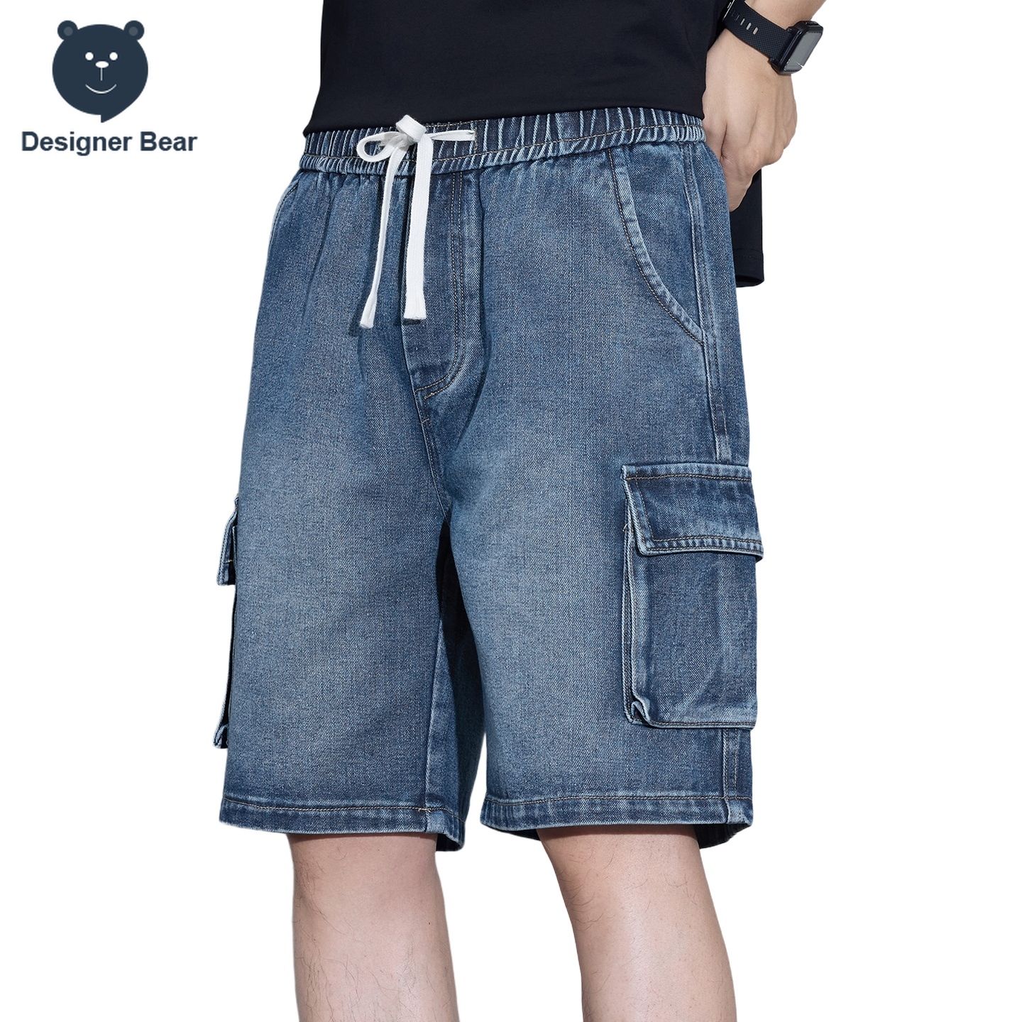Streetwear Brand Shorts - Men's Multi-Pocket Cargo Denim Shorts Summer