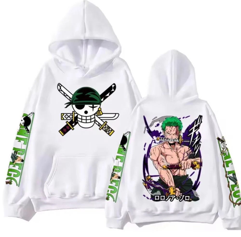 Streetwear Brand Y2K - One Piece Zoro Anime Hoodie Sweatshirt
