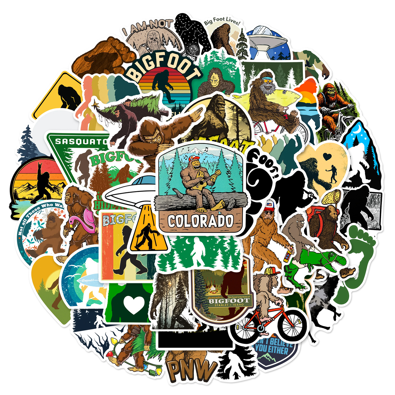 10/25/50pcs Outdoor Wild Bigfo - Streetwear Brand Stickers のレビューと価格