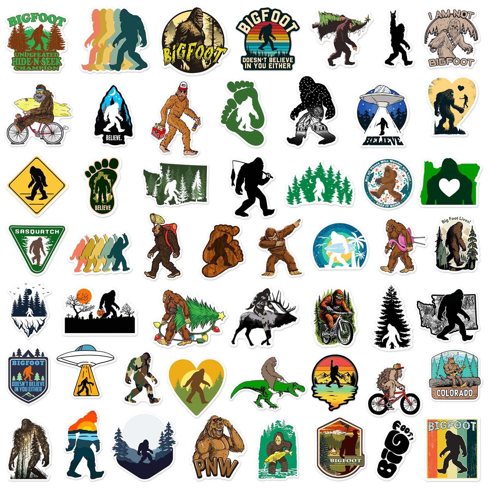 10/25/50pcs Outdoor Wild Bigfo - Streetwear Brand Stickers のレビューと価格