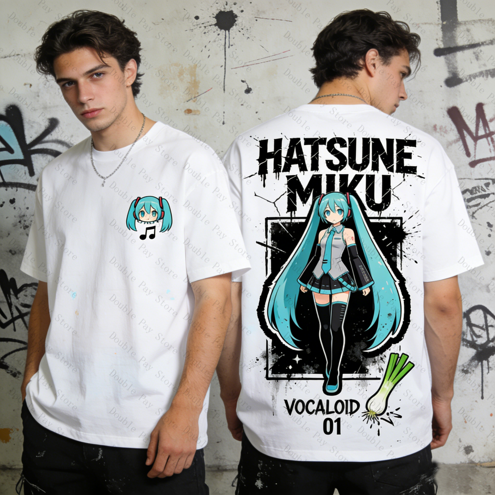Miku Oversized T-shirt Men Wom - Streetwear Brand Beanie のレビューと価格