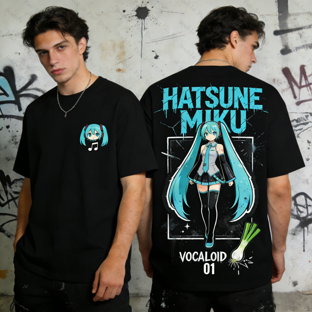 Miku Oversized T-shirt Men Wom - Streetwear Brand Beanie のレビューと価格