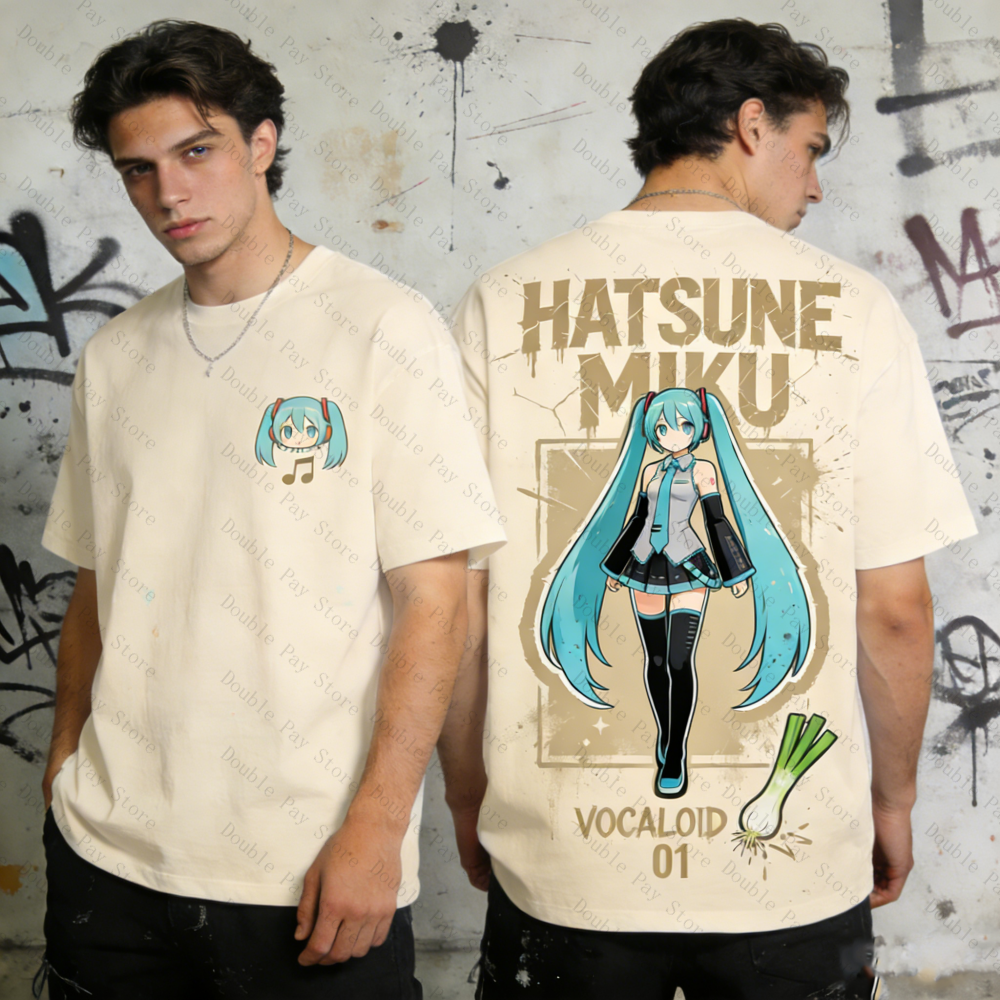 Miku Oversized T-shirt Men Wom - Streetwear Brand Beanie のレビューと価格
