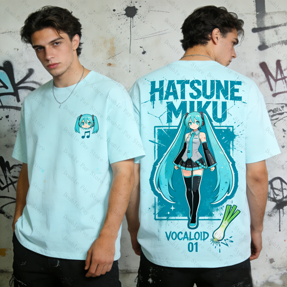 Miku Oversized T-shirt Men Wom - Streetwear Brand Beanie のレビューと価格