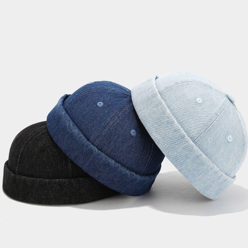 Unisex Denim Beanie Hats Dome  - Streetwear Brand Beanie のレビューと価格