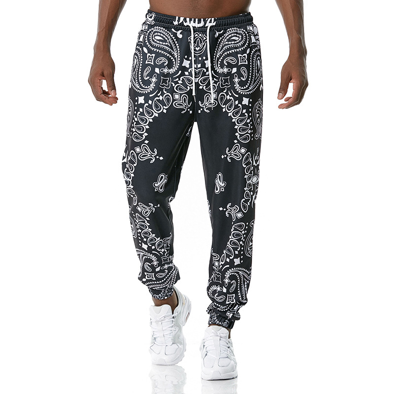 Mens Black Paisley Print Sweat - Streetwear Brand Joggers のレビューと価格