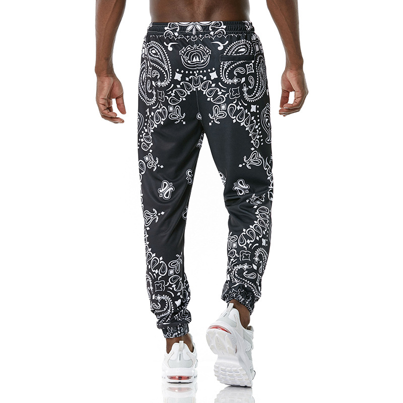 Mens Black Paisley Print Sweat - Streetwear Brand Joggers のレビューと価格