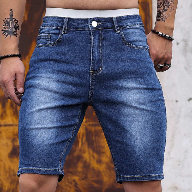 2026 Mens Stretch Denim Shorts - Streetwear Brand Shorts のレビューと価格