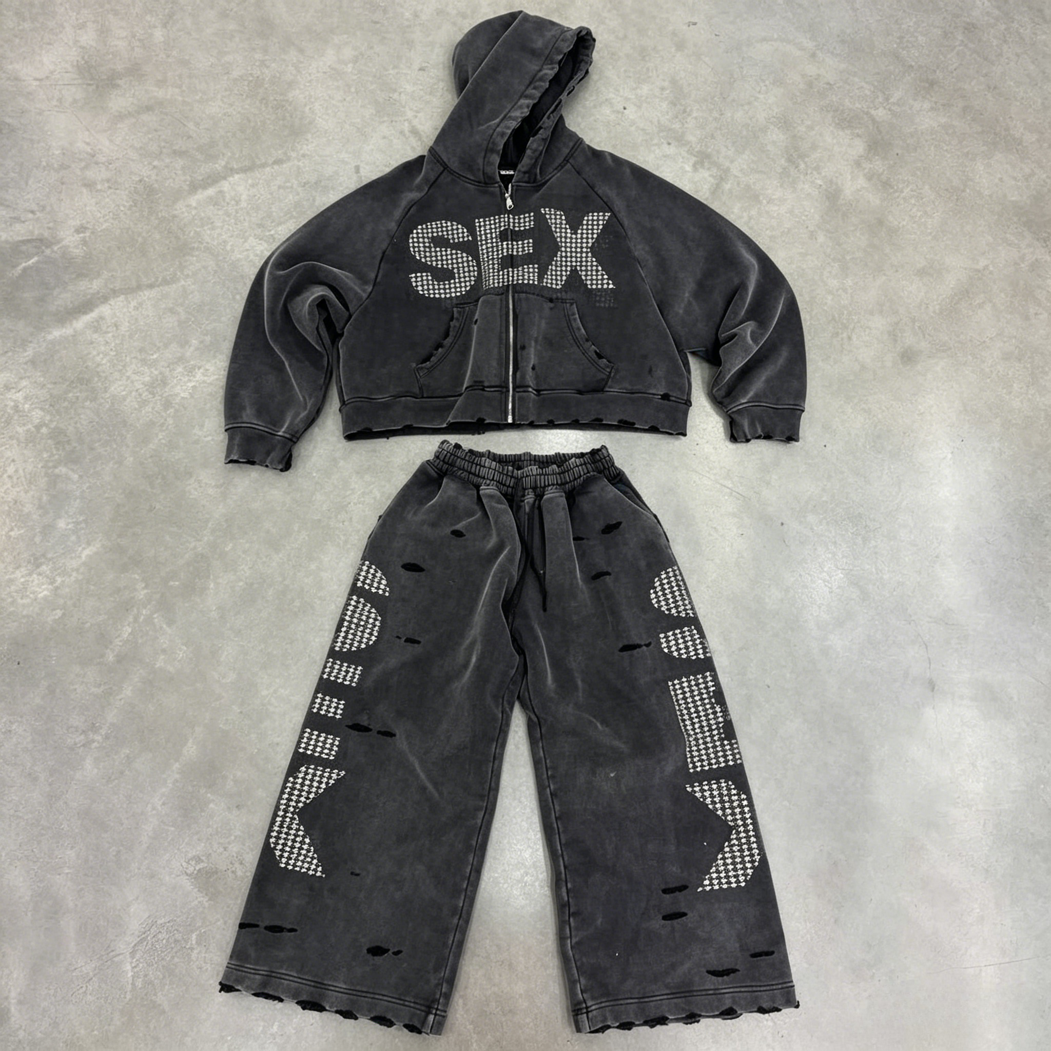Y2K Sex Hoodie Set Oversized R - Streetwear Brand Y2K のレビューと価格