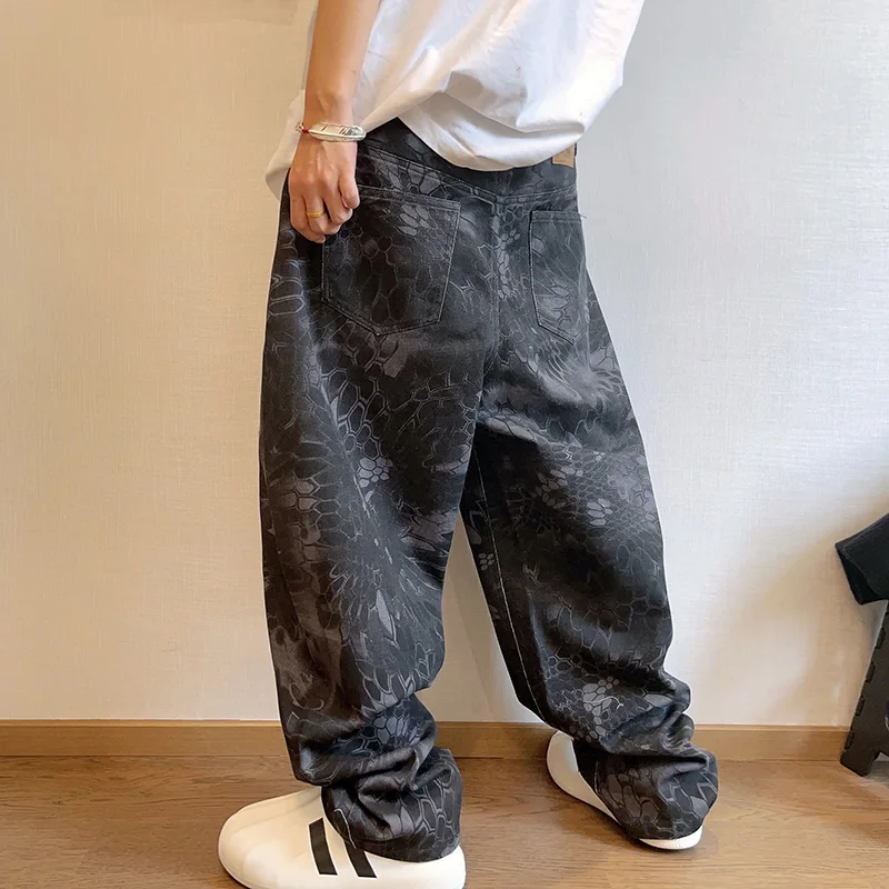 New Men Chic Snake Print Stree - Streetwear Brand Graphic Designer のレビューと価格