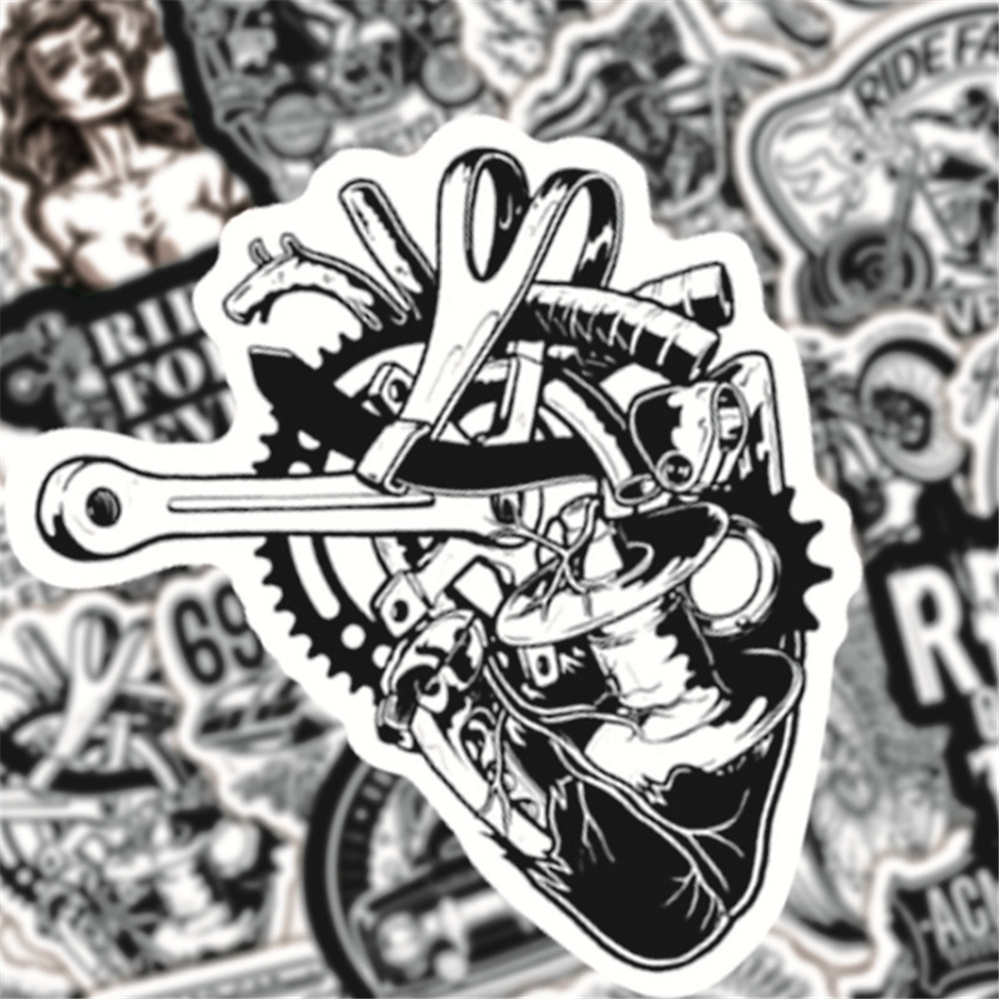 50PCS Black and White Classic  - Streetwear Brand Stickers のレビューと価格