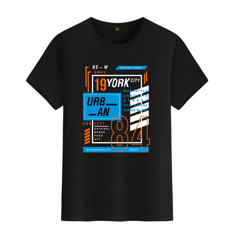 Men's Black Round-Neck Short-S - Streetwear Brand New York のレビューと価格