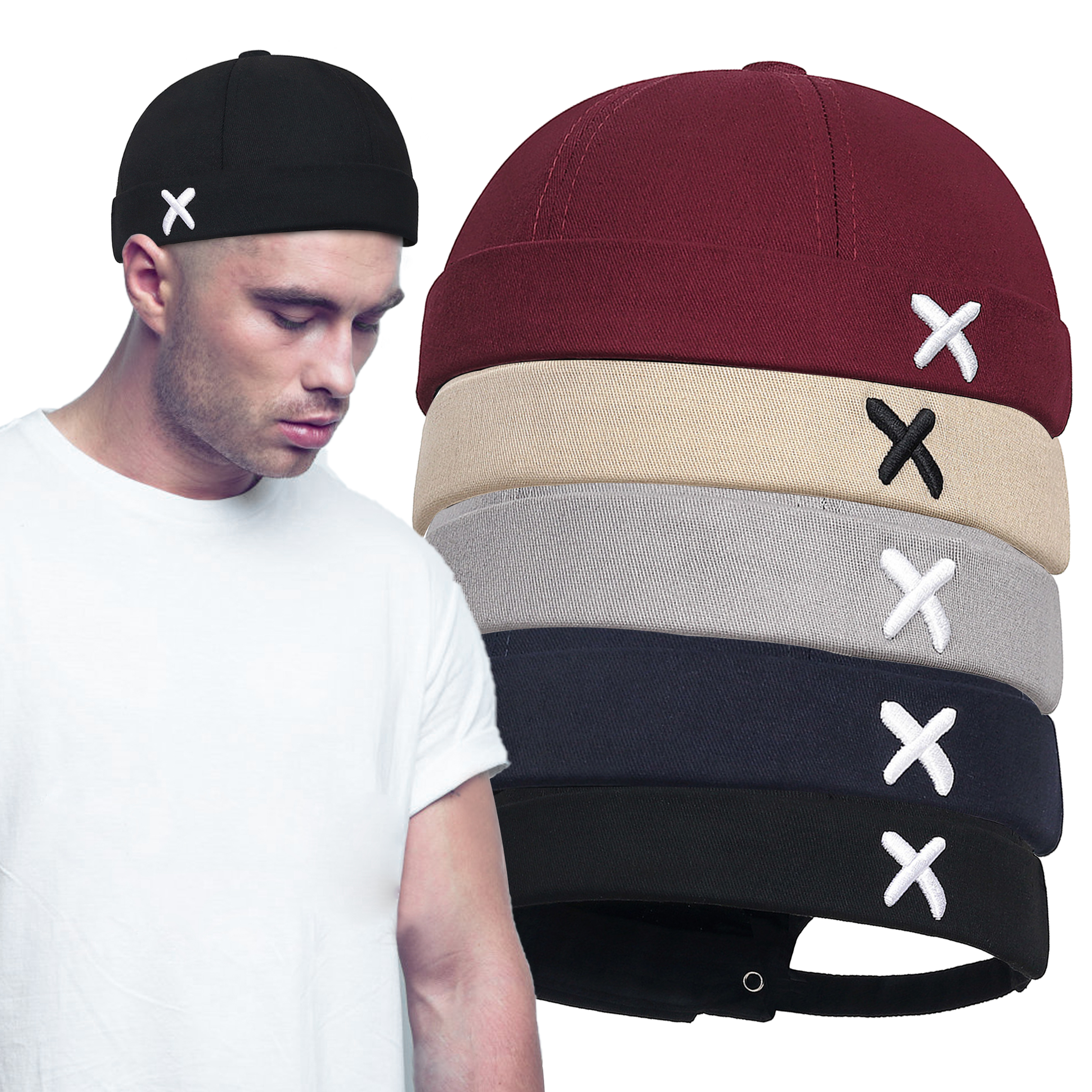 Men Hip Hop Hats Vintage Beani - Streetwear Brand Beanie のレビューと価格