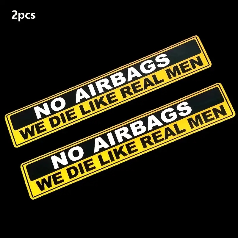 2pcs Caution NO AIRBAGS We Die - Streetwear Brand Stickers のレビューと価格