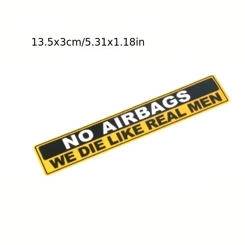 2pcs Caution NO AIRBAGS We Die - Streetwear Brand Stickers のレビューと価格