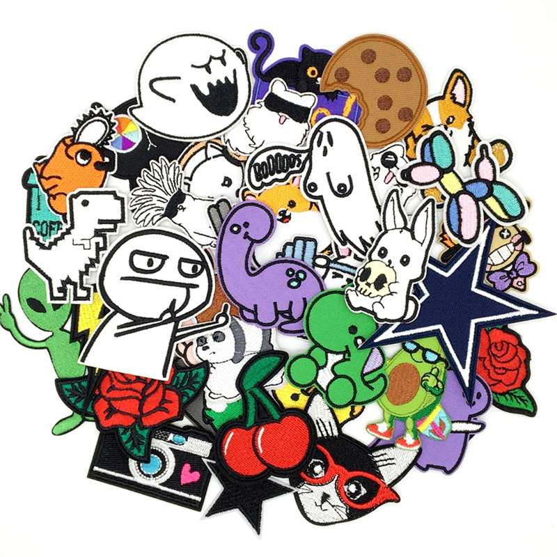 10/15pcs Amine Patches Lot Emb - Streetwear Brand Stickers のレビューと価格