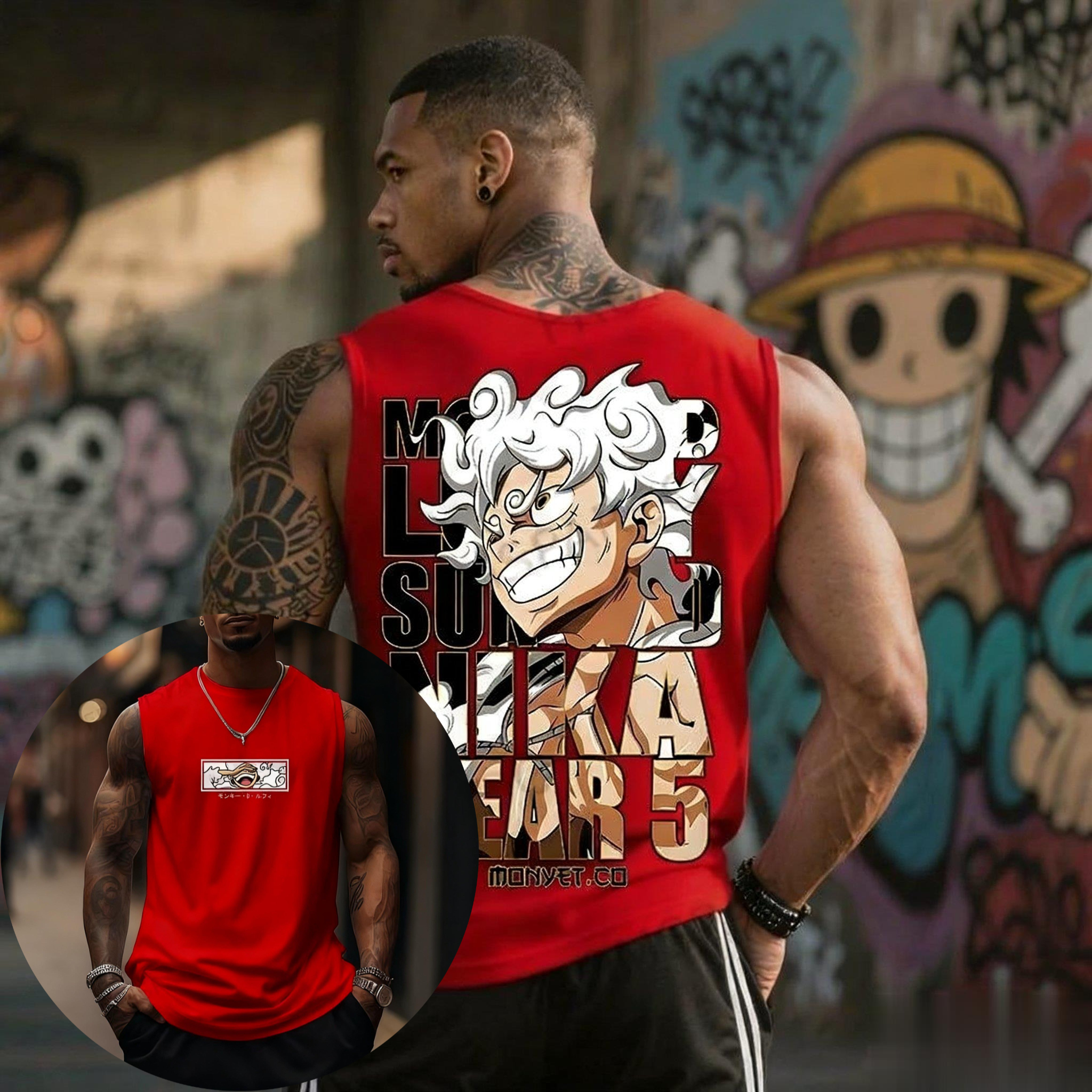 One Piece Luffy Gear 5 Tank To - Good Streetwear Brand のレビューと価格
