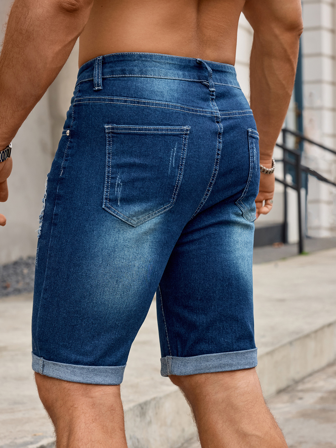 Men Denim Trousers Jeans Short - Streetwear Brand Shorts のレビューと価格