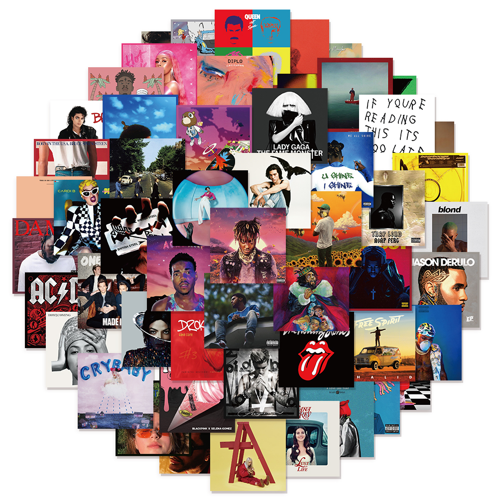 55PCS Singer Album Cover Graff - Streetwear Brand Stickers のレビューと価格