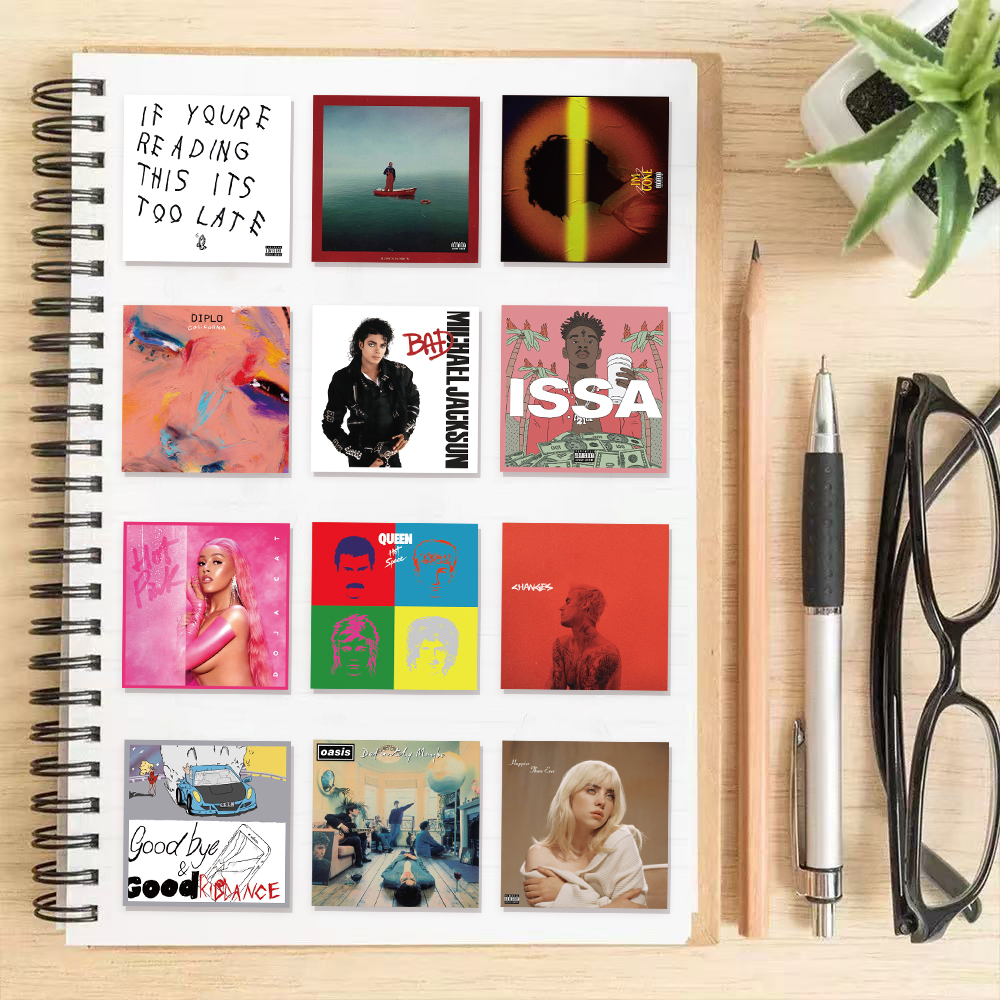 55PCS Singer Album Cover Graff - Streetwear Brand Stickers のレビューと価格