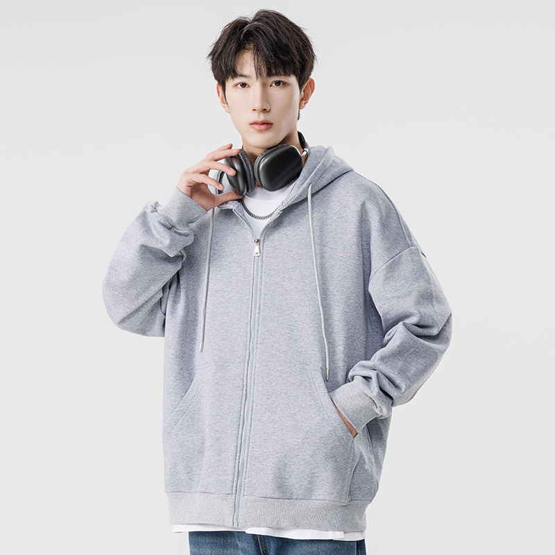 Pure Color Hoodie Cardigan Men - Streetwear Brand Japanese のレビューと価格