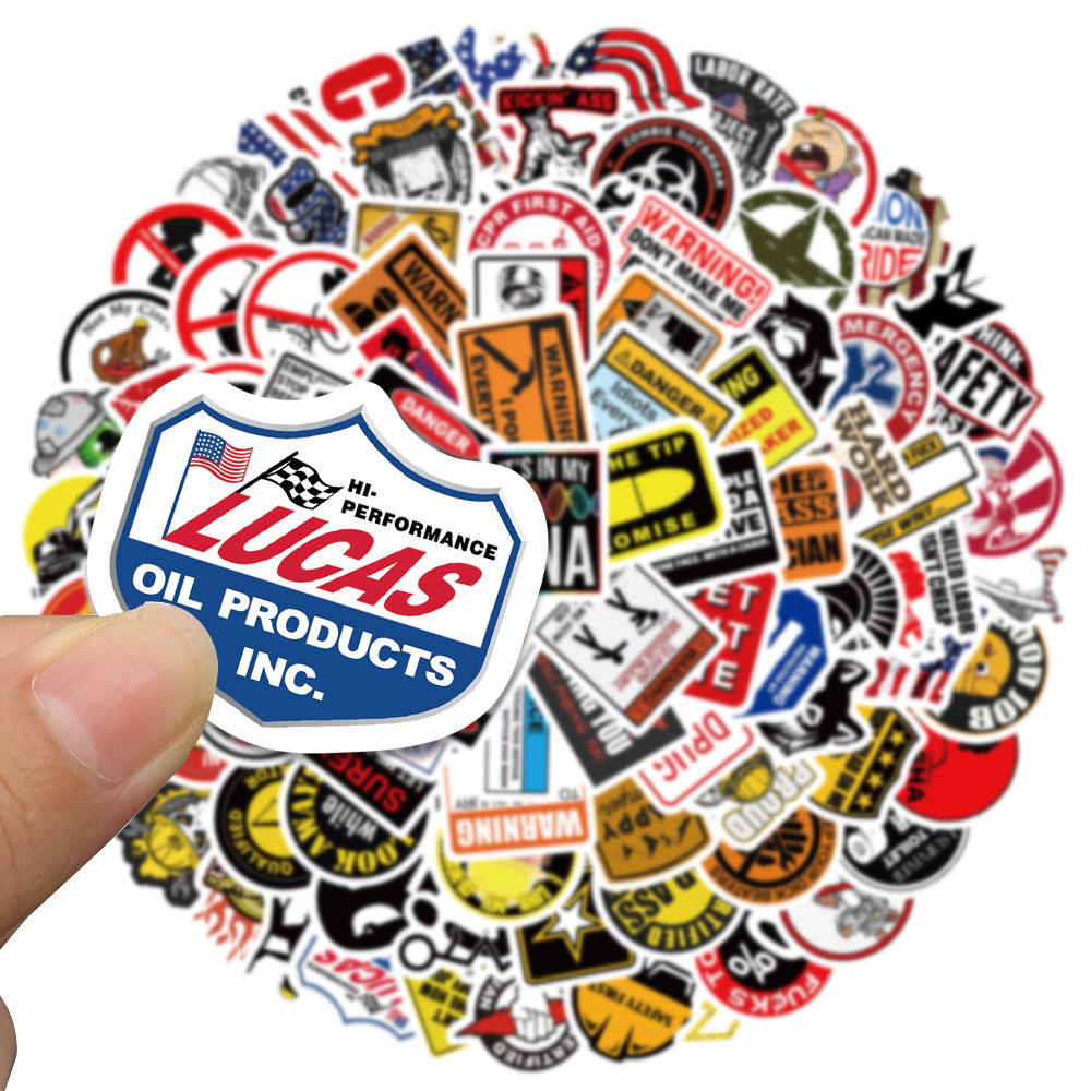 98PCS Funny Hard Hat Brand Sig - Streetwear Brand Stickers のレビューと価格