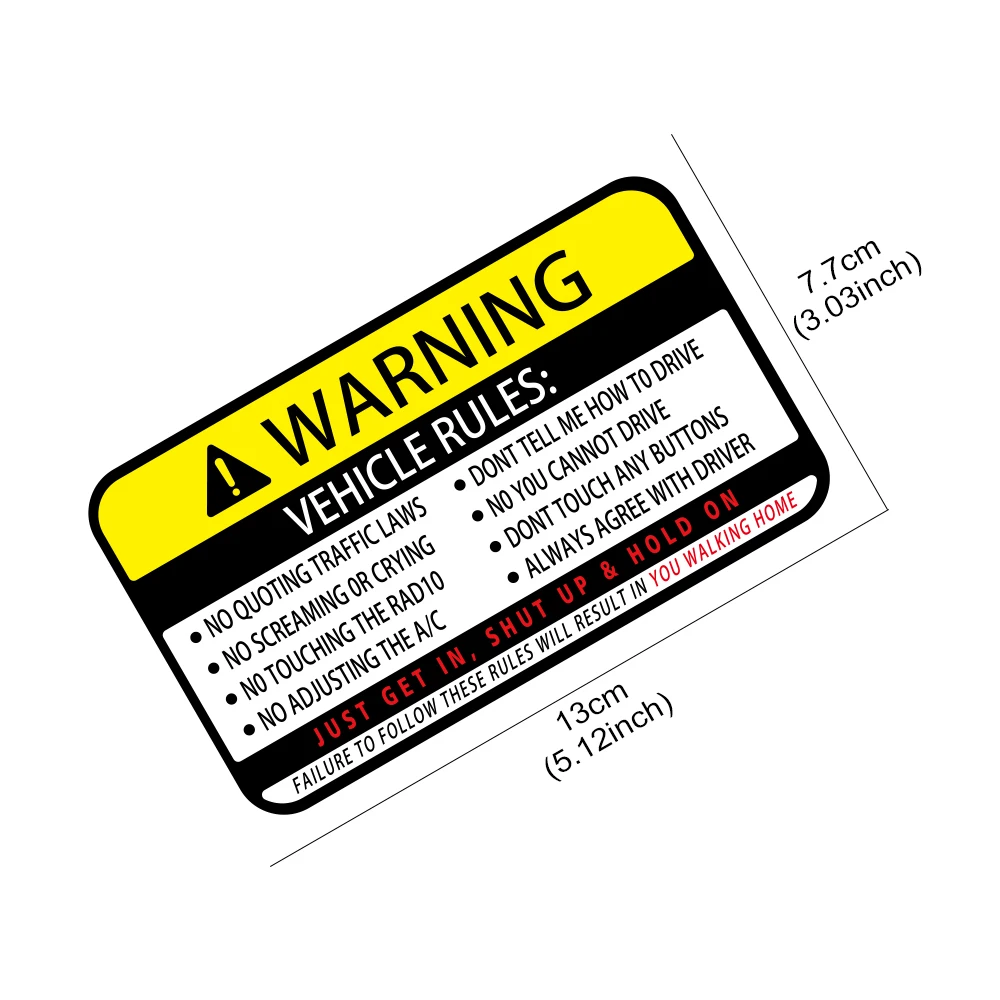 13x7.7cm Warning Words Car Sti - Streetwear Brand Stickers のレビューと価格