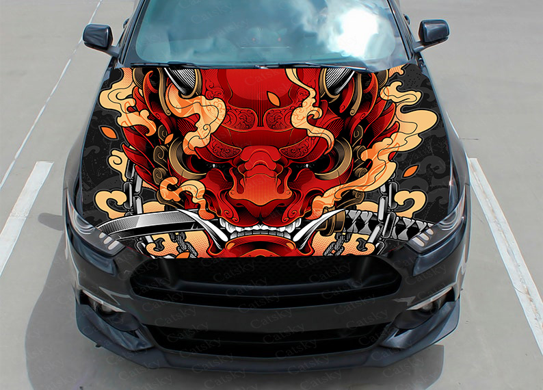 Samurai Oni Mask Car Decal Gra - Streetwear Brand Stickers のレビューと価格