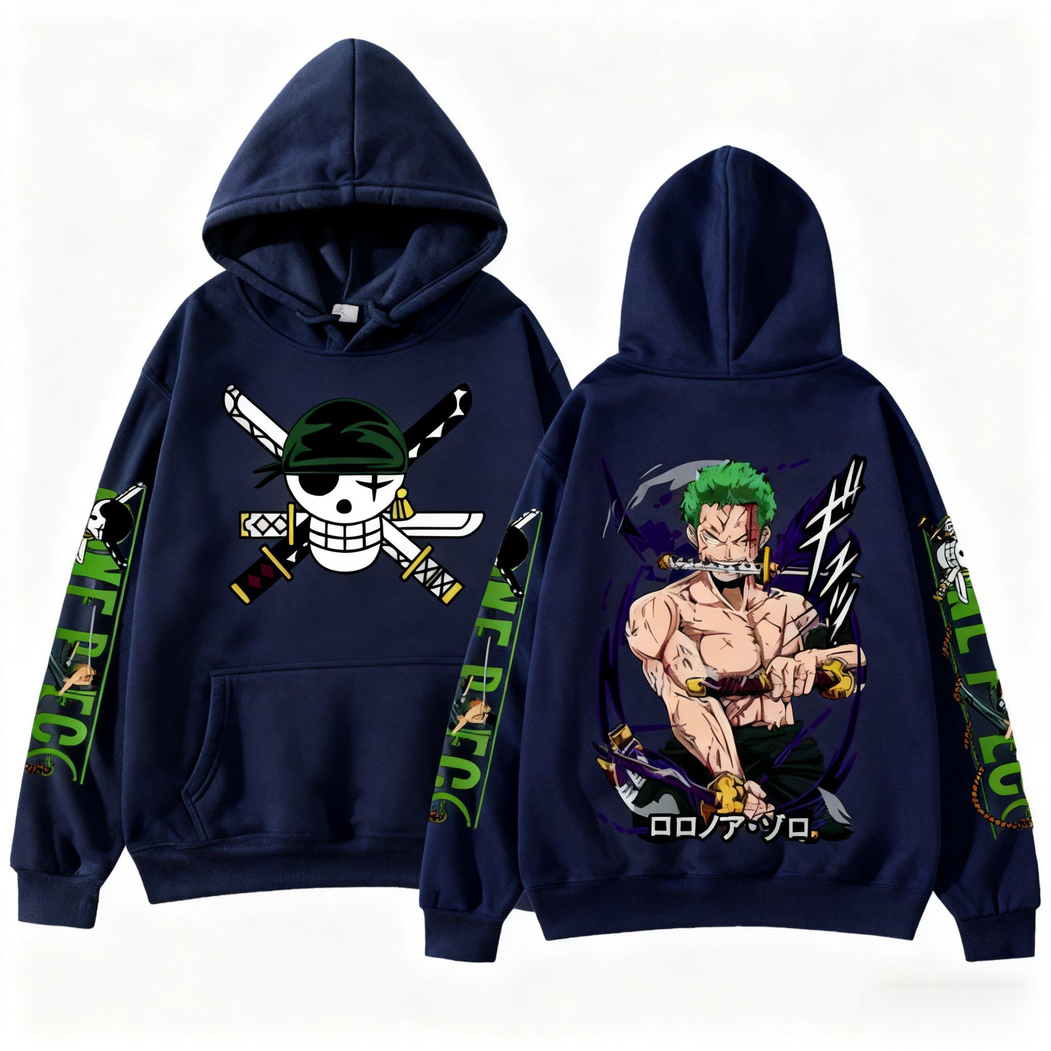 One Piece Zoro Anime Hoodie Sw - Streetwear Brand Y2K のレビューと価格